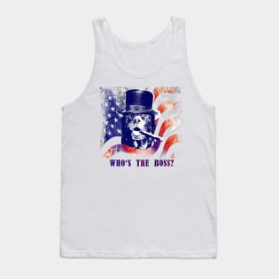 Whos The Boss Patriot Dog Stars And Stripes Tank Top